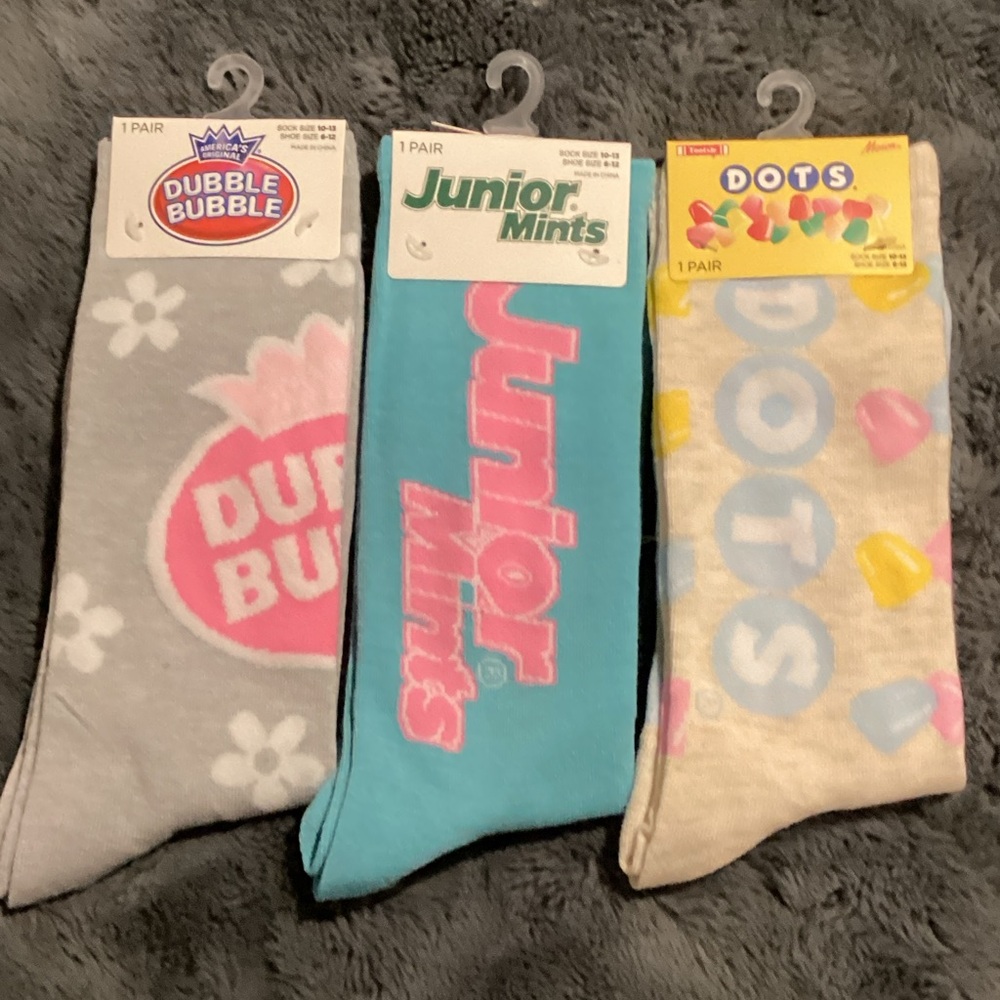 Dubble Bubble, Junior Mints, and Dots Socks Set
